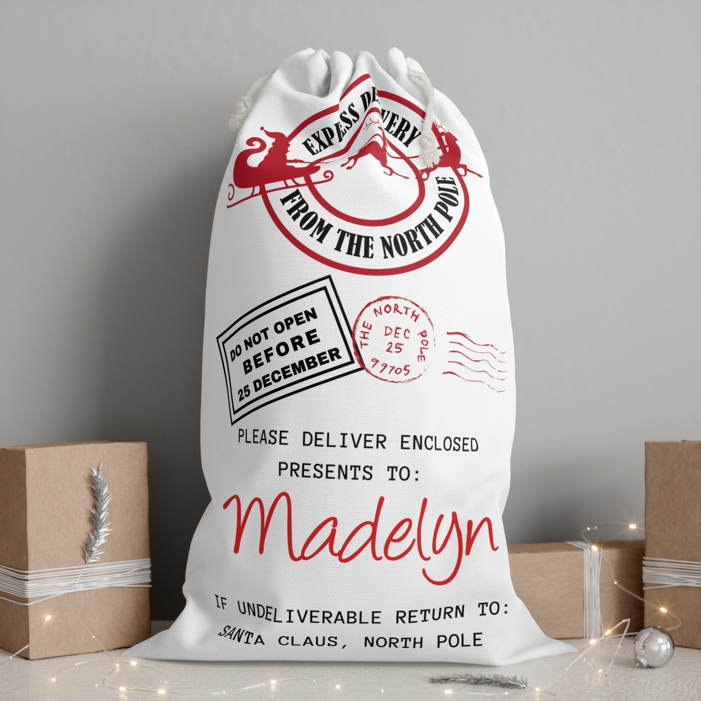 The Santa Sack-Personalized | Drawstring closure bag