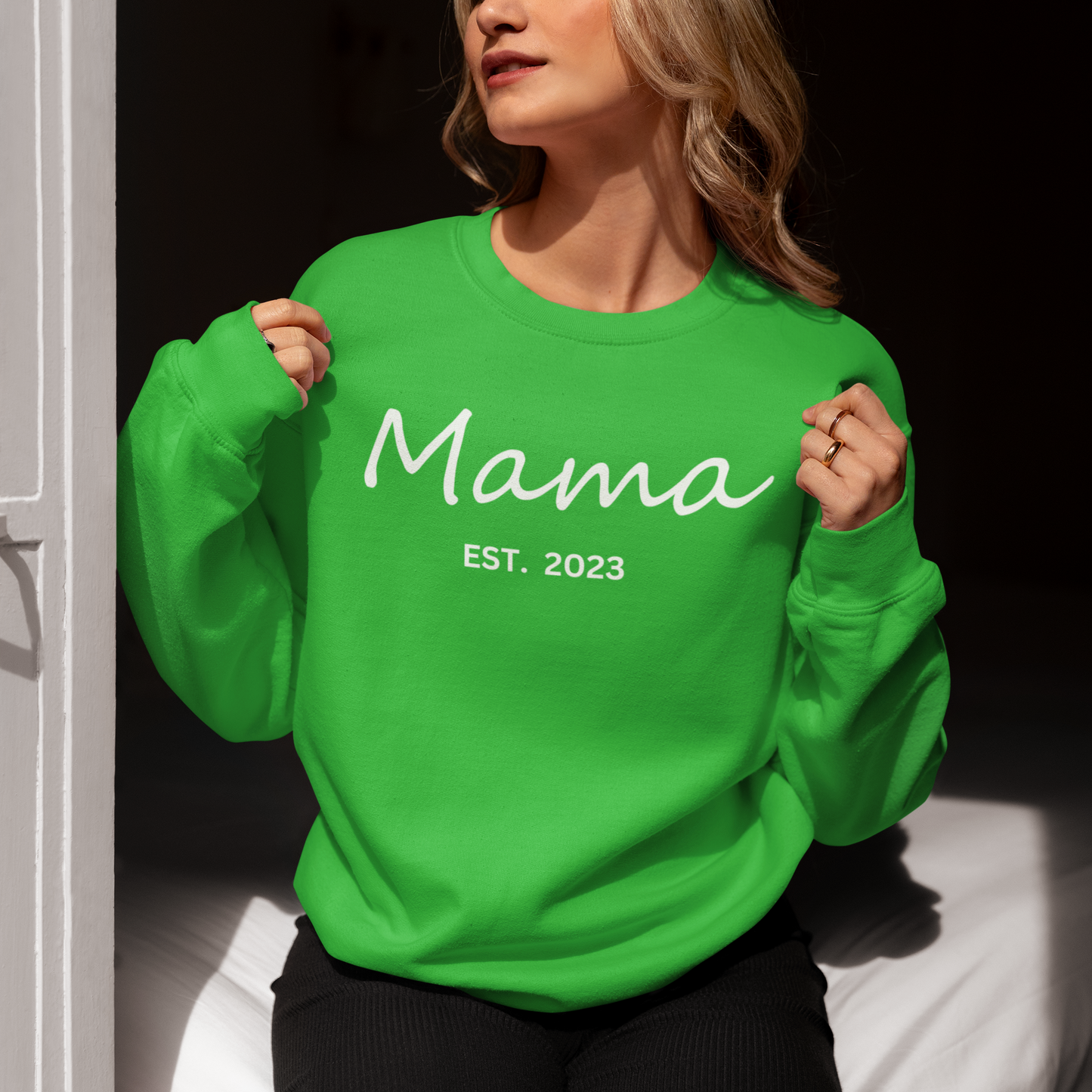 Customized Mama EST. Sweatshirt | Crewneck Pullover Sweatshirt