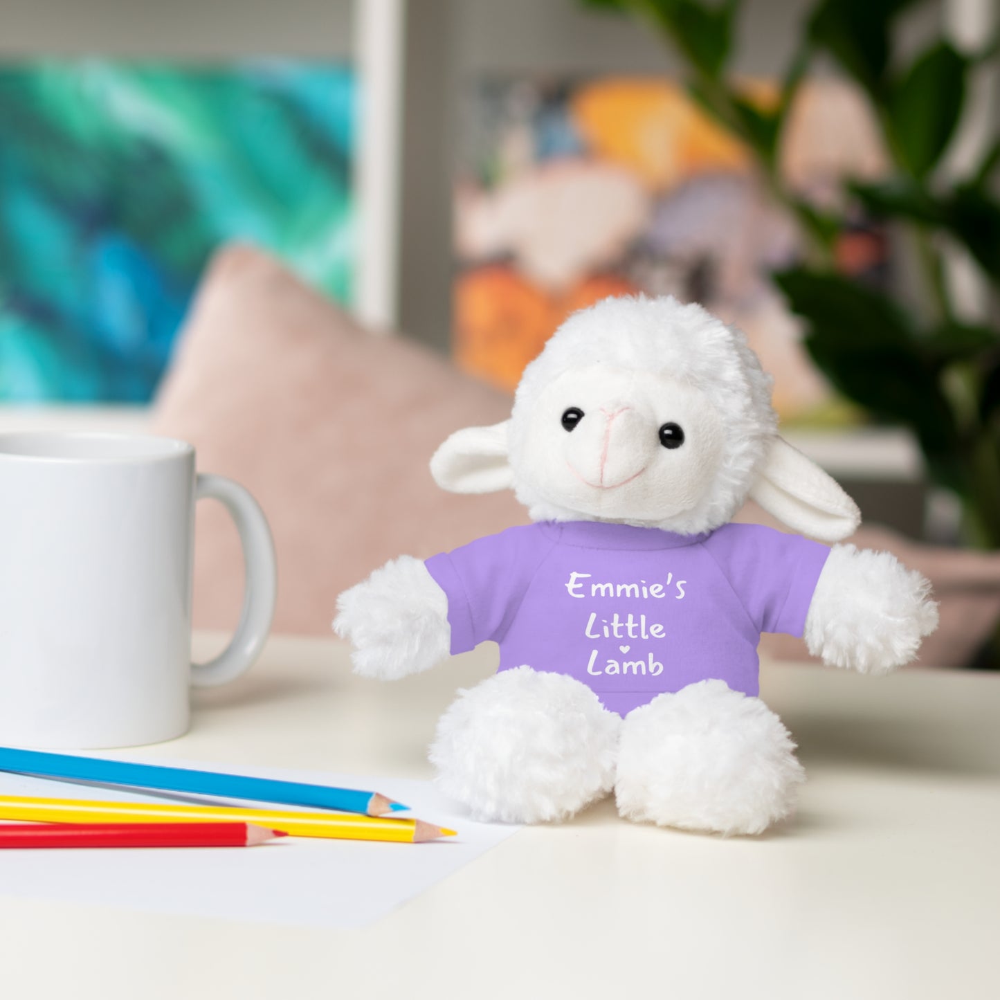 Little Lamb w/ Customizable Tee; Easter, Baby Shower, Birthday Lamb | Plush Stuffed Animal