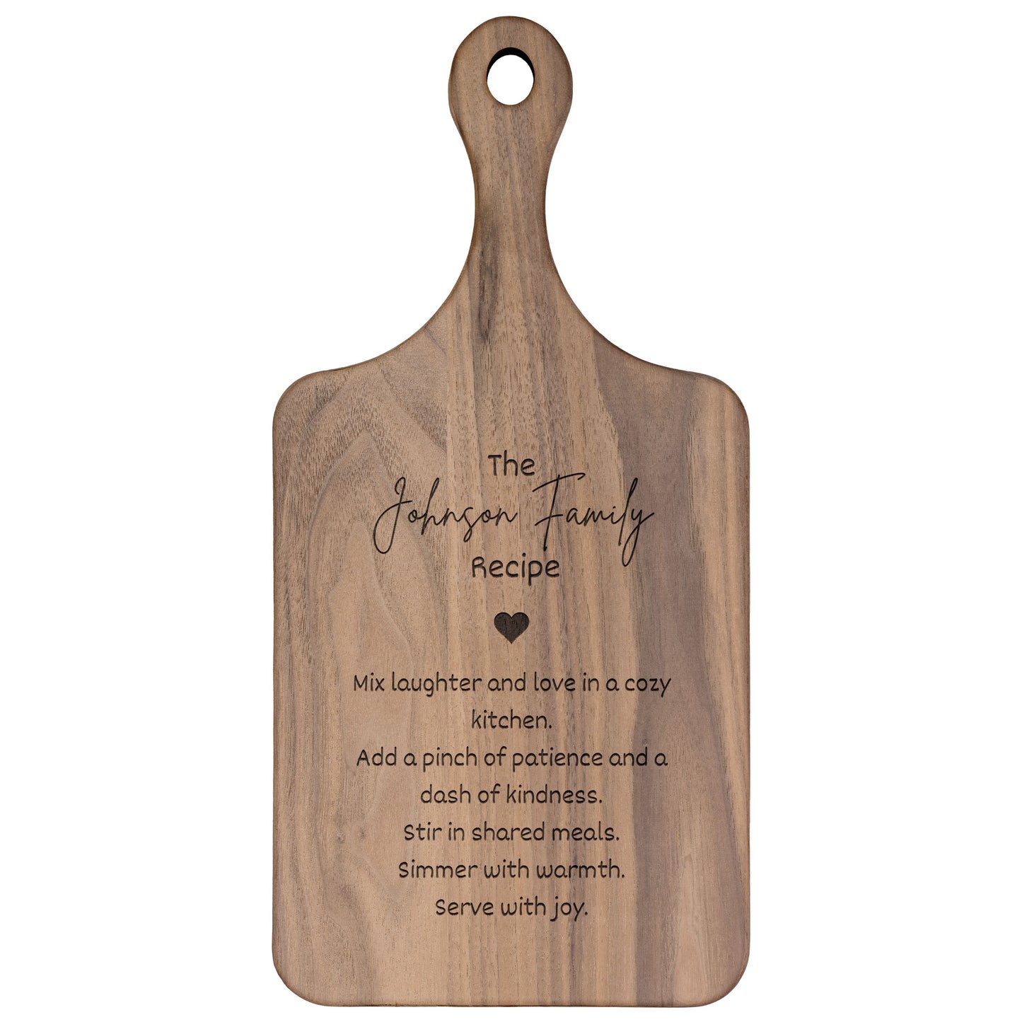 Customized Cutting Board Recipe For Kitchen | Hardwood Paddle Cutting Board