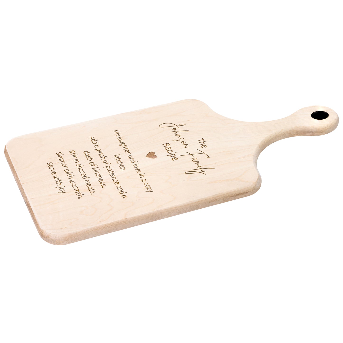 Customized Cutting Board Recipe For Kitchen | Hardwood Paddle Cutting Board