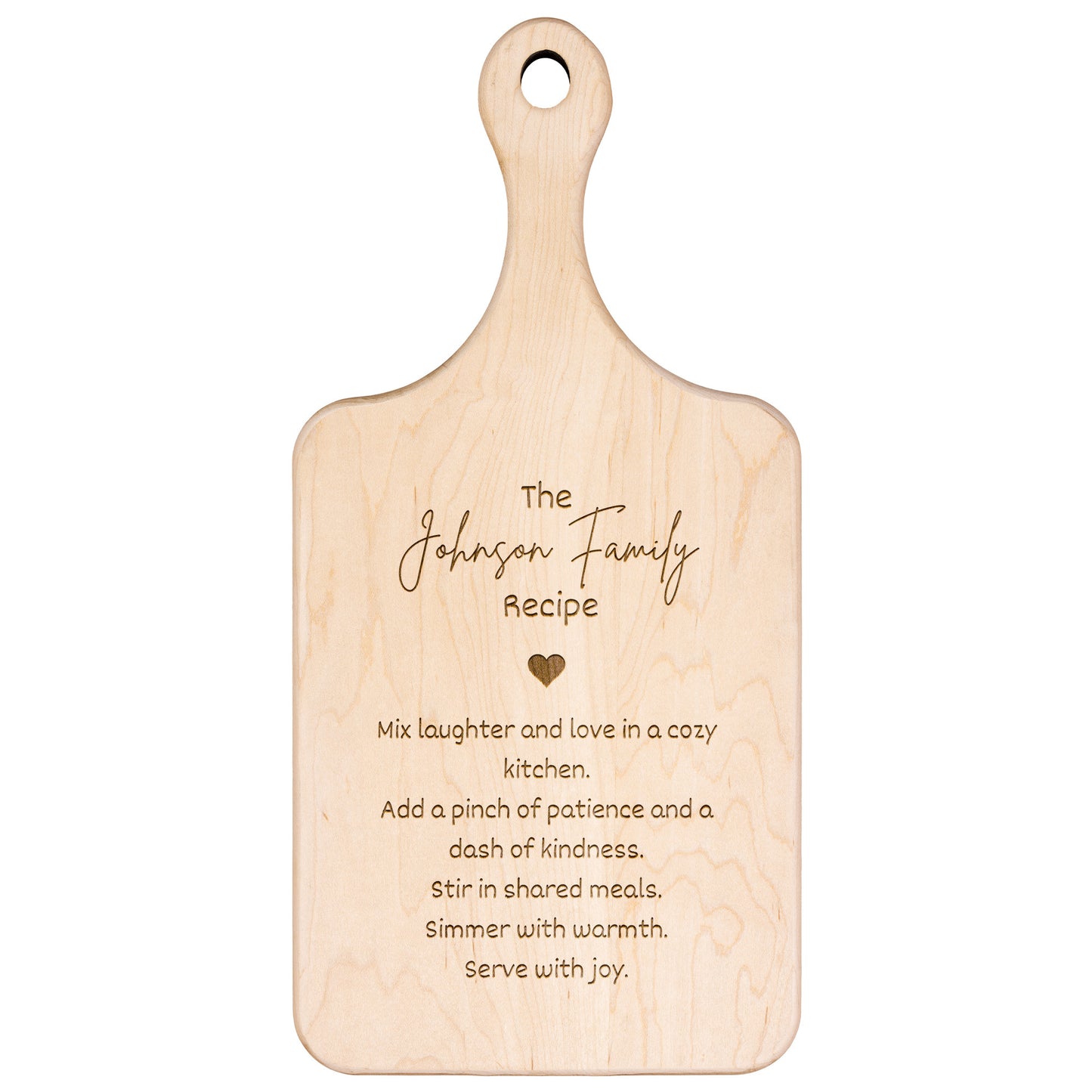 Customized Cutting Board Recipe For Kitchen | Hardwood Paddle Cutting Board